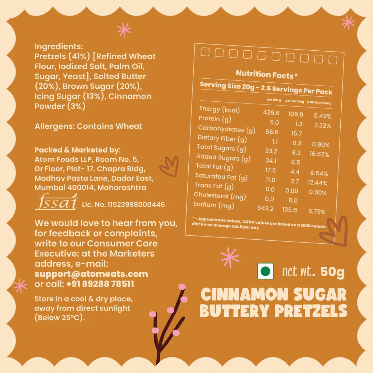 Cinnamon Butter Pretzel Knots (50G Pack)