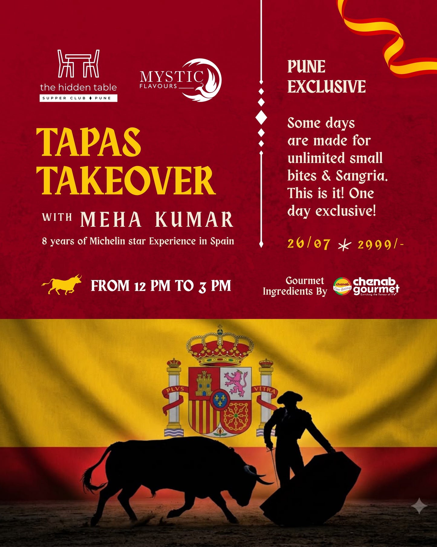 TAPAS TAKEOVER @ MYSTIQUE FLAVOURS by MEHA KUMAR | 26TH JULY | PUNE