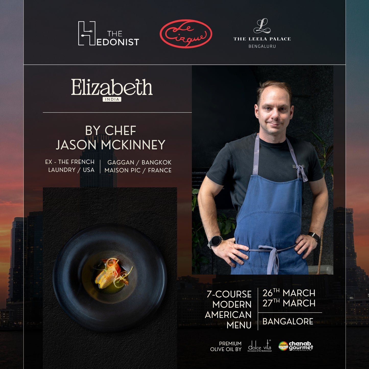JASON MCKINNEY INDIA TOUR | 7-COURSE CHEFS TABLE | 26th & 27th March | BANGALORE