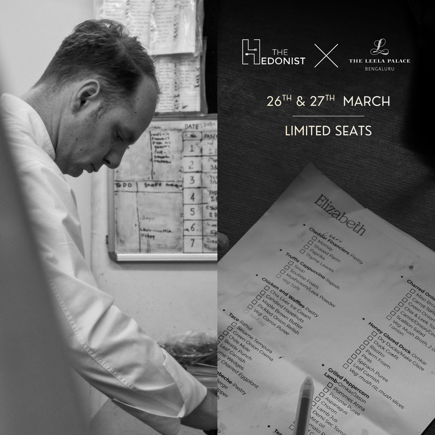 JASON MCKINNEY INDIA TOUR | 7-COURSE CHEFS TABLE | 26th & 27th March | BANGALORE